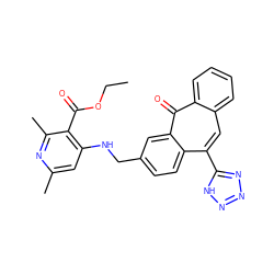 CCOC(=O)c1c(NCc2ccc3c(-c4nnn[nH]4)cc4ccccc4c(=O)c3c2)cc(C)nc1C ZINC000013742172