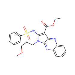 CCOC(=O)c1c(NS(=O)(=O)c2ccccc2)n(CCCOC)c2nc3ccccc3nc12 ZINC000006179344