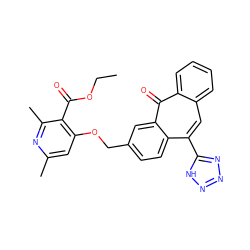 CCOC(=O)c1c(OCc2ccc3c(-c4nnn[nH]4)cc4ccccc4c(=O)c3c2)cc(C)nc1C ZINC000013742171