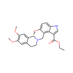 CCOC(=O)c1c[nH]c2ccc3c(c12)CN1CCc2cc(OC)c(OC)cc2[C@@H]1O3 ZINC000026150467