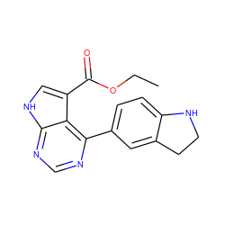 CCOC(=O)c1c[nH]c2ncnc(-c3ccc4c(c3)CCN4)c12 ZINC000261132113