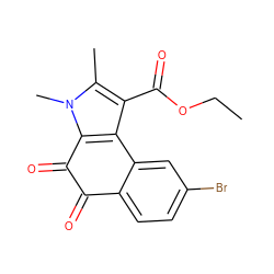 CCOC(=O)c1c2c(n(C)c1C)C(=O)C(=O)c1ccc(Br)cc1-2 ZINC000002075226