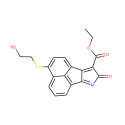 CCOC(=O)c1c2c3ccc(SCCO)c4cccc(c-2nc1=O)c43 ZINC000071282449