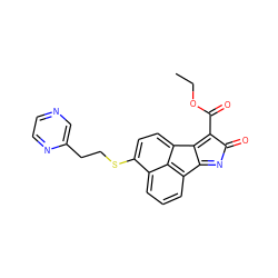 CCOC(=O)c1c2c3ccc(SCCc4cnccn4)c4cccc(c-2nc1=O)c43 ZINC000071294325