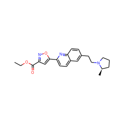 CCOC(=O)c1cc(-c2ccc3cc(CCN4CCC[C@H]4C)ccc3n2)on1 ZINC000049035614