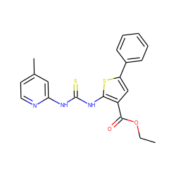 CCOC(=O)c1cc(-c2ccccc2)sc1NC(=S)Nc1cc(C)ccn1 ZINC000013858357