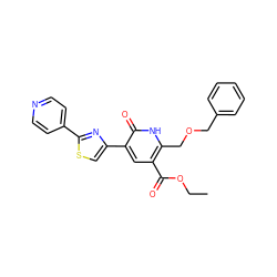 CCOC(=O)c1cc(-c2csc(-c3ccncc3)n2)c(=O)[nH]c1COCc1ccccc1 ZINC000038657743