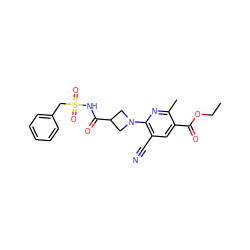 CCOC(=O)c1cc(C#N)c(N2CC(C(=O)NS(=O)(=O)Cc3ccccc3)C2)nc1C ZINC000034846050