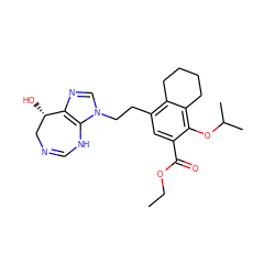 CCOC(=O)c1cc(CCn2cnc3c2NC=NC[C@@H]3O)c2c(c1OC(C)C)CCCC2 ZINC000013861954