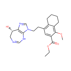 CCOC(=O)c1cc(CCn2cnc3c2NC=NC[C@@H]3O)c2c(c1OC)CCCC2 ZINC000013861956