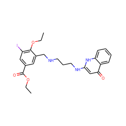 CCOC(=O)c1cc(I)c(OCC)c(CNCCCNc2cc(=O)c3ccccc3[nH]2)c1 ZINC000027730229