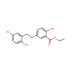 CCOC(=O)c1cc(NCc2cc(O)ccc2O)ccc1O ZINC000000005899