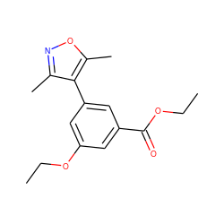 CCOC(=O)c1cc(OCC)cc(-c2c(C)noc2C)c1 ZINC000072117096