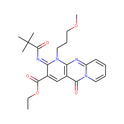 CCOC(=O)c1cc2c(=O)n3ccccc3nc2n(CCCOC)/c1=N\C(=O)C(C)(C)C ZINC000101176745