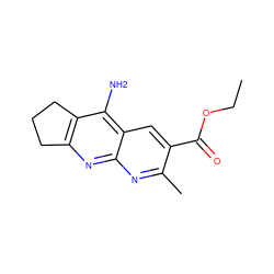 CCOC(=O)c1cc2c(N)c3c(nc2nc1C)CCC3 ZINC000049111578