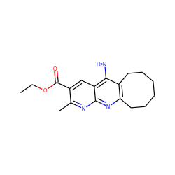 CCOC(=O)c1cc2c(N)c3c(nc2nc1C)CCCCCC3 ZINC000049035928