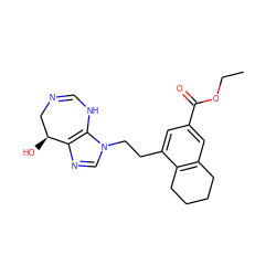 CCOC(=O)c1cc2c(c(CCn3cnc4c3NC=NC[C@@H]4O)c1)CCCC2 ZINC000013861944