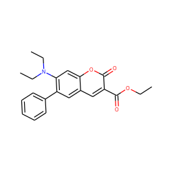 CCOC(=O)c1cc2cc(-c3ccccc3)c(N(CC)CC)cc2oc1=O ZINC000072127767