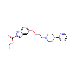 CCOC(=O)c1cc2cc(OCCCN3CCN(c4ccccn4)CC3)ccc2[nH]1 ZINC000045245993