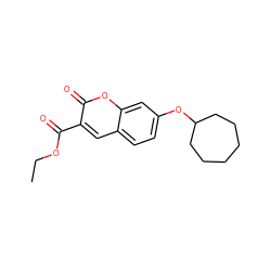 CCOC(=O)c1cc2ccc(OC3CCCCCC3)cc2oc1=O ZINC000072120125