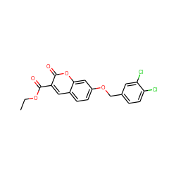 CCOC(=O)c1cc2ccc(OCc3ccc(Cl)c(Cl)c3)cc2oc1=O ZINC000040947359