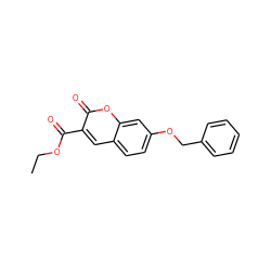 CCOC(=O)c1cc2ccc(OCc3ccccc3)cc2oc1=O ZINC000000145483