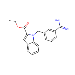 CCOC(=O)c1cc2ccccc2n1Cc1cccc(C(=N)N)c1 ZINC000003833788