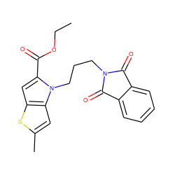 CCOC(=O)c1cc2sc(C)cc2n1CCCN1C(=O)c2ccccc2C1=O ZINC000001338247