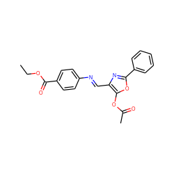 CCOC(=O)c1ccc(/N=C/c2nc(-c3ccccc3)oc2OC(C)=O)cc1 ZINC000013116092