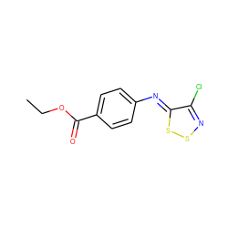 CCOC(=O)c1ccc(/N=c2\ssnc2Cl)cc1 ZINC000100216123