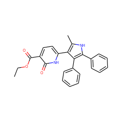 CCOC(=O)c1ccc(-c2c(C)[nH]c(-c3ccccc3)c2-c2ccccc2)[nH]c1=O ZINC000169353766