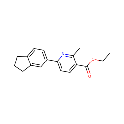 CCOC(=O)c1ccc(-c2ccc3c(c2)CCC3)nc1C ZINC000001402222