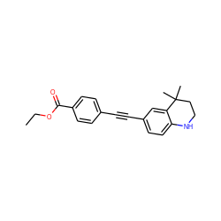 CCOC(=O)c1ccc(C#Cc2ccc3c(c2)C(C)(C)CCN3)cc1 ZINC000026401703