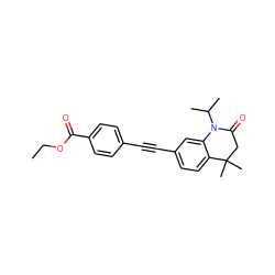 CCOC(=O)c1ccc(C#Cc2ccc3c(c2)N(C(C)C)C(=O)CC3(C)C)cc1 ZINC000002002324