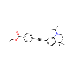 CCOC(=O)c1ccc(C#Cc2ccc3c(c2)N(C(C)C)CCC3(C)C)cc1 ZINC000026474018