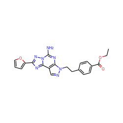 CCOC(=O)c1ccc(CCn2ncc3c2nc(N)n2nc(-c4ccco4)nc32)cc1 ZINC000045299001