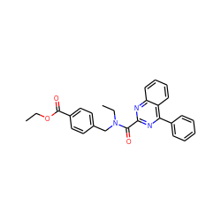 CCOC(=O)c1ccc(CN(CC)C(=O)c2nc(-c3ccccc3)c3ccccc3n2)cc1 ZINC000169347405