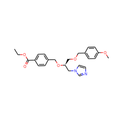 CCOC(=O)c1ccc(CO[C@@H](COCc2ccc(OC)cc2)Cn2ccnc2)cc1 ZINC000029347888