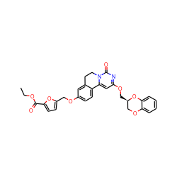 CCOC(=O)c1ccc(COc2ccc3c(c2)CCn2c-3cc(OC[C@@H]3COc4ccccc4O3)nc2=O)o1 ZINC000209723338