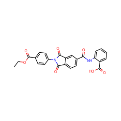 CCOC(=O)c1ccc(N2C(=O)c3ccc(C(=O)Nc4ccccc4C(=O)O)cc3C2=O)cc1 ZINC000001010552