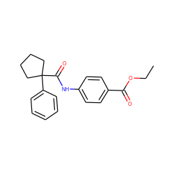 CCOC(=O)c1ccc(NC(=O)C2(c3ccccc3)CCCC2)cc1 ZINC000000367078