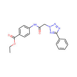 CCOC(=O)c1ccc(NC(=O)Cn2nnc(-c3ccccc3)n2)cc1 ZINC000001080862