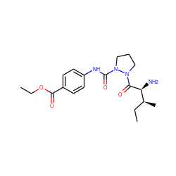 CCOC(=O)c1ccc(NC(=O)N2CCCN2C(=O)[C@@H](N)[C@@H](C)CC)cc1 ZINC000028135237