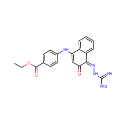 CCOC(=O)c1ccc(NC2=CC(=O)/C(=N\NC(=N)N)c3ccccc32)cc1 ZINC000101198555