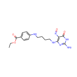 CCOC(=O)c1ccc(NCCCCNc2nc(N)[nH]c(=O)c2N=O)cc1 ZINC000027743276