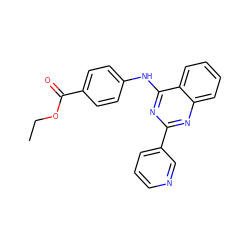 CCOC(=O)c1ccc(Nc2nc(-c3cccnc3)nc3ccccc23)cc1 ZINC000000947597