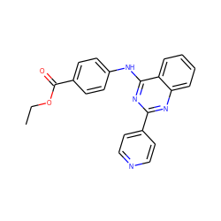 CCOC(=O)c1ccc(Nc2nc(-c3ccncc3)nc3ccccc23)cc1 ZINC000653702250