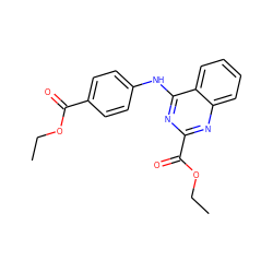 CCOC(=O)c1ccc(Nc2nc(C(=O)OCC)nc3ccccc23)cc1 ZINC000000956522