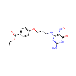 CCOC(=O)c1ccc(OCCCNc2nc(N)[nH]c(=O)c2N=O)cc1 ZINC000027737852