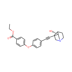 CCOC(=O)c1ccc(Oc2ccc(C#C[C@]3(O)CN4CCC3CC4)cc2)cc1 ZINC000073224439